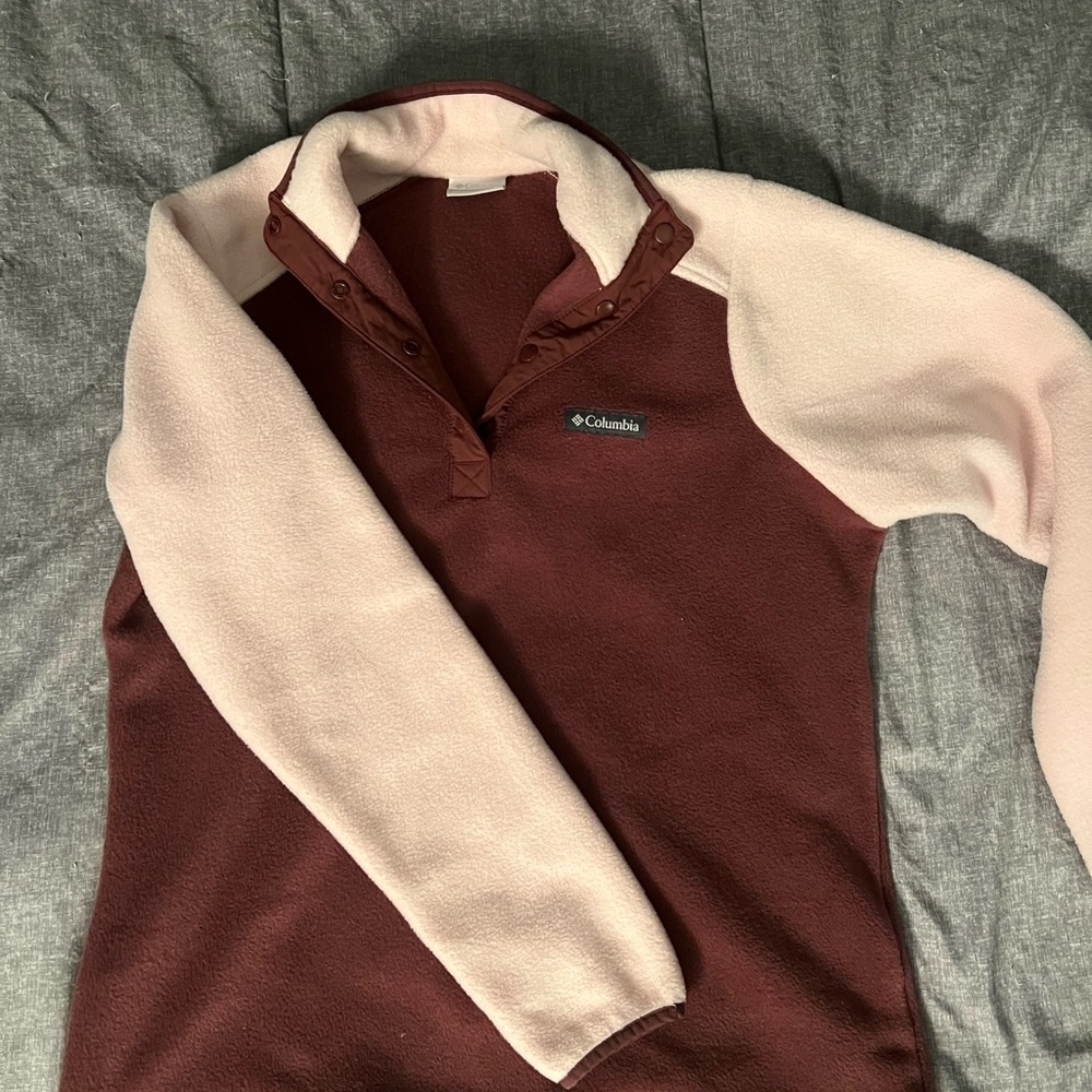 Dark Magenta and Light Pink Button Up Jacket Columbia